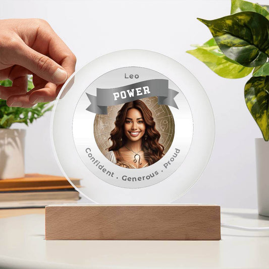 USB Circle Acrylic LED Light -  Divine Feminine Leo