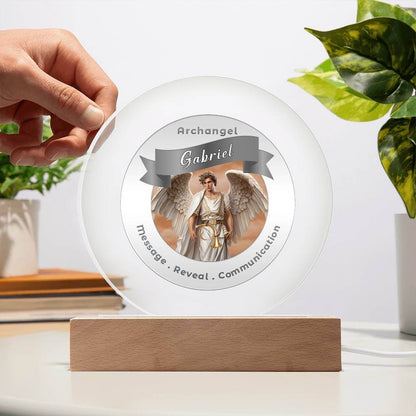 USB Circle Acrylic LED Light  - Archangel Gabriel