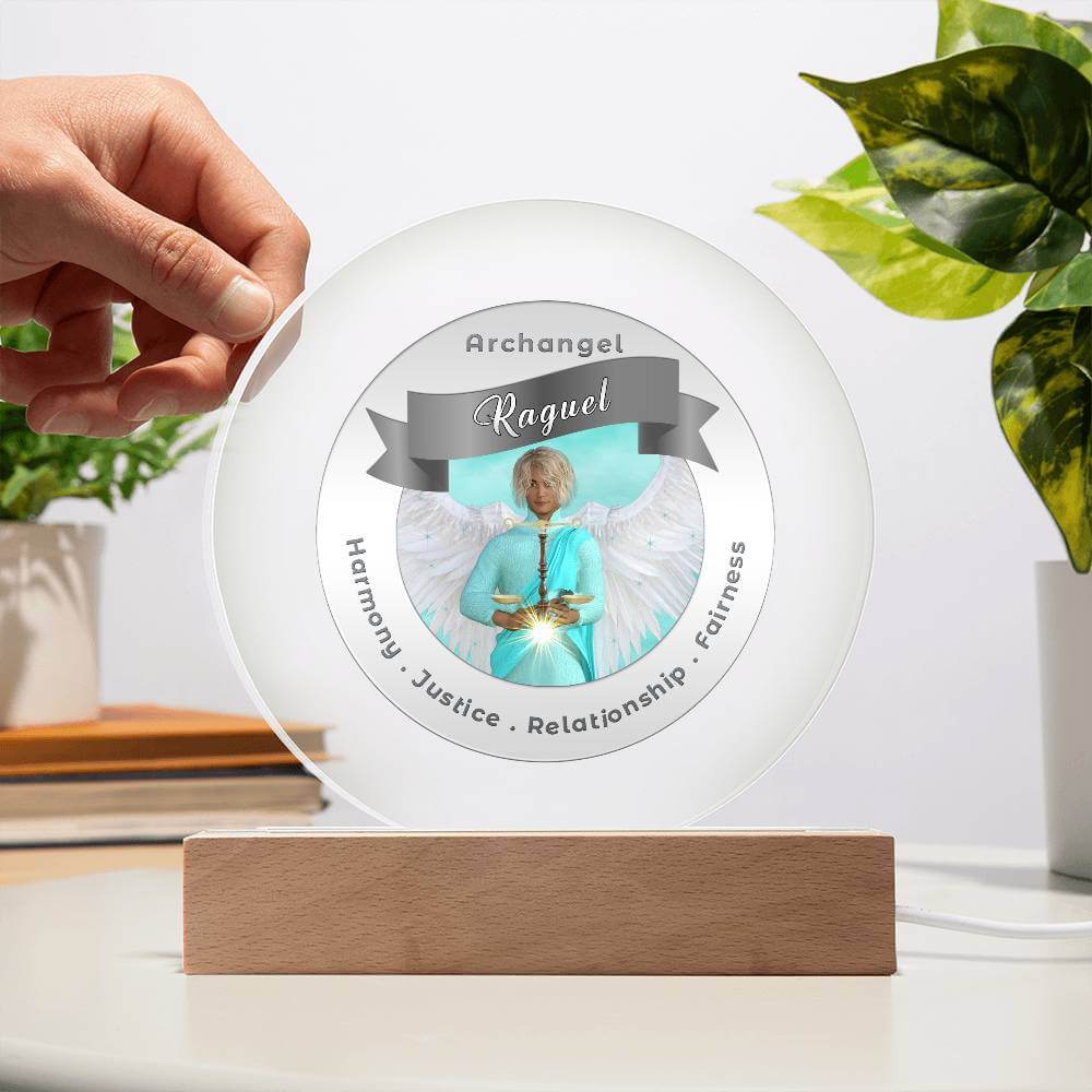 USB Circle Acrylic LED Light  - Archangel Raguel