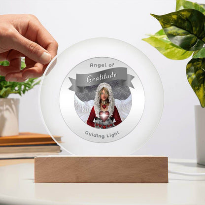 USB Circle Acrylic LED Light  -Guardian Angel -  Gratitude