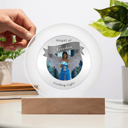 USB Circle Acrylic LED Light - Angel -  Freedom
