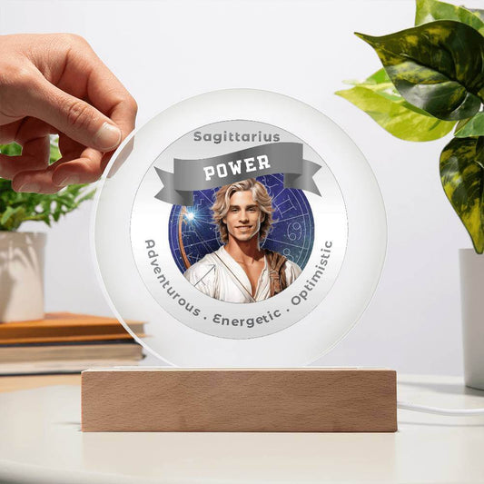U USB Circle Acrylic LED Light -  Divine Masculine Sagittarius