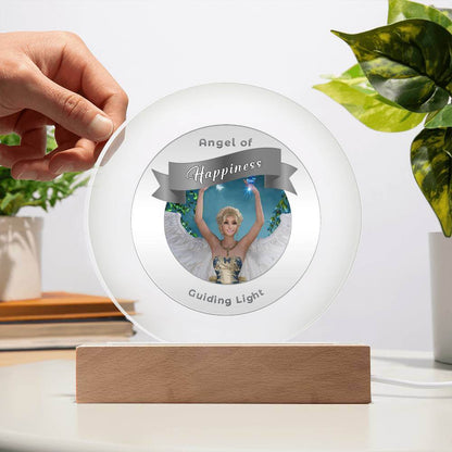 USB Circle Acrylic LED Light  -Guardian Angel -  Happiness