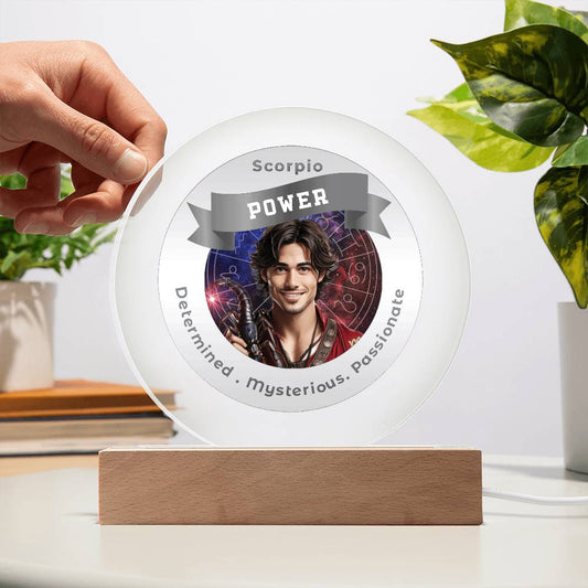 USB Circle Acrylic LED Light -  Divine Masculine Scorpio