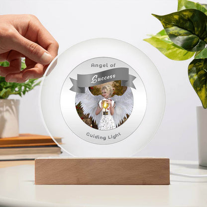 USB Circle Acrylic LED Light  -Guardian Angel - Success