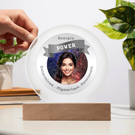 USB Circle Acrylic LED Light -  Divine Feminine Scorpio