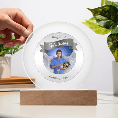 USB Circle Acrylic LED Light - Angel - Wellbeing