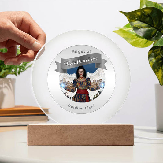 USB Circle Acrylic LED Light  -Guardian Angel - Relationships