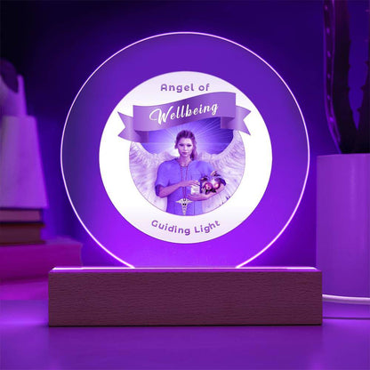 USB Circle Acrylic LED Light - Angel - Wellbeing