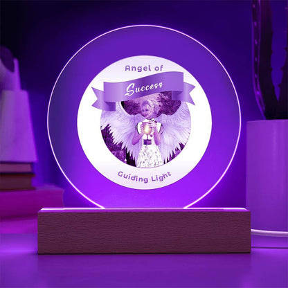 USB Circle Acrylic LED Light  -Guardian Angel - Success