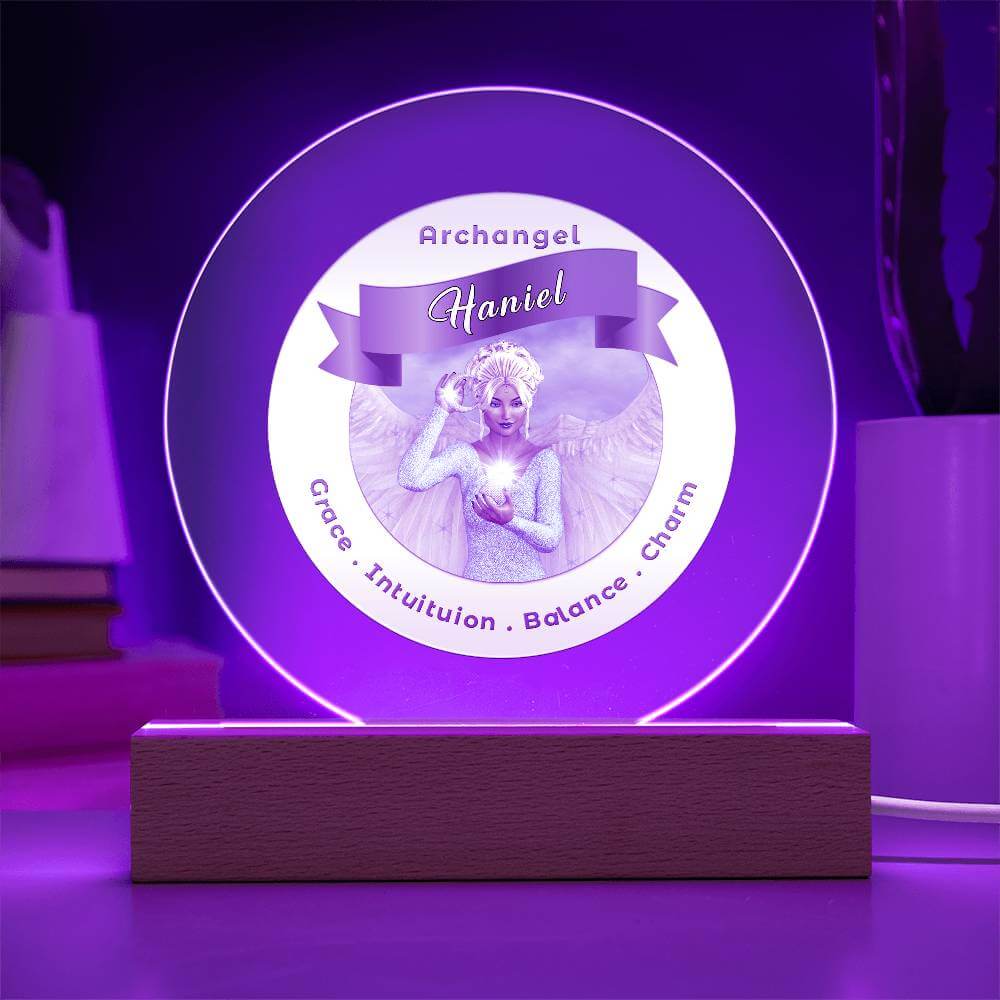 USB Circle Acrylic LED Light -  Archangel Haniel