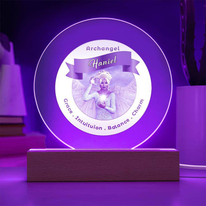 USB Circle Acrylic LED Light -  Archangel Haniel