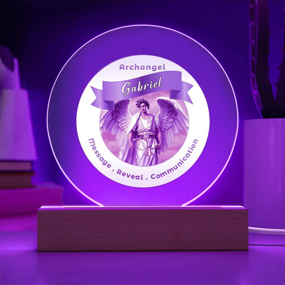 USB Circle Acrylic LED Light  - Archangel Gabriel