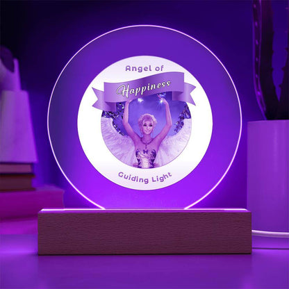 USB Circle Acrylic LED Light  -Guardian Angel -  Happiness