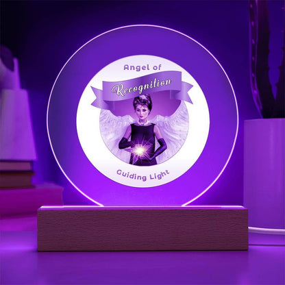 USB Circle Acrylic LED Light  -Guardian Angel - Recognition