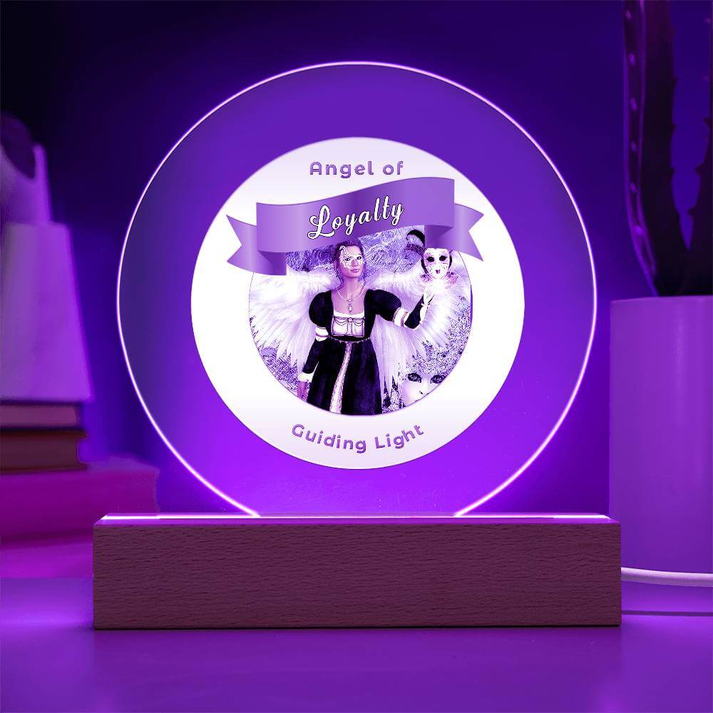 USB Circle Acrylic LED Light  -Guardian Angel - Loyalty