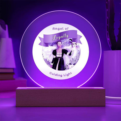 USB Circle Acrylic LED Light  -Guardian Angel - Loyalty