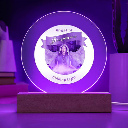 USB Circle Acrylic LED Light - Angel - Acceptance