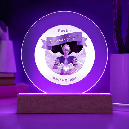 USB Circle Acrylic LED Light  -  Guardian Angels