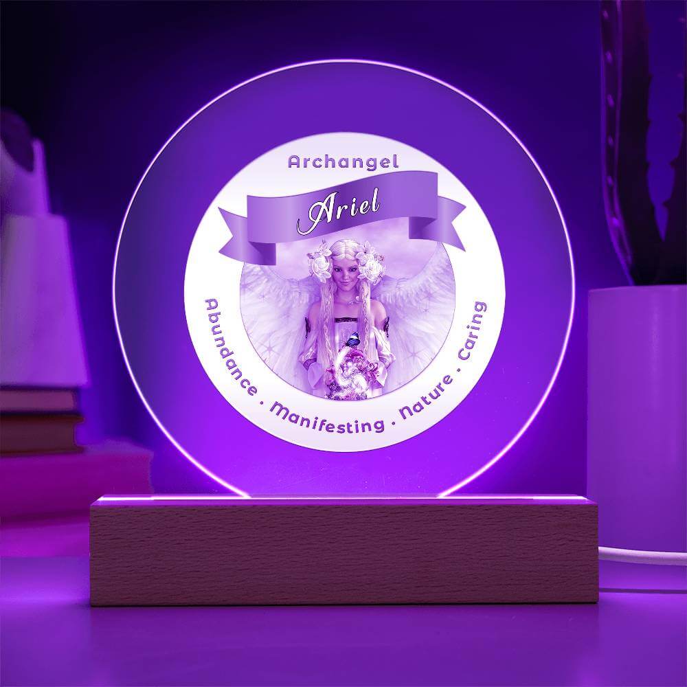 USB Circle Acrylic LED Light  - Archangel Ariel