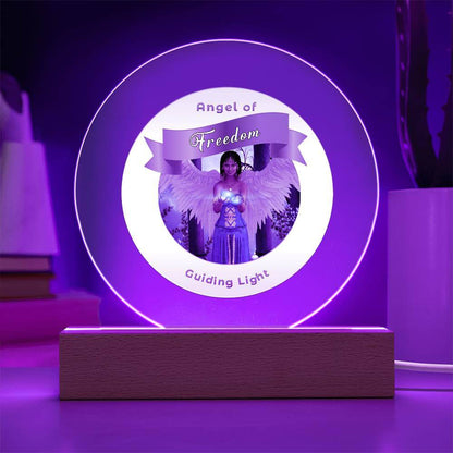 USB Circle Acrylic LED Light - Angel -  Freedom