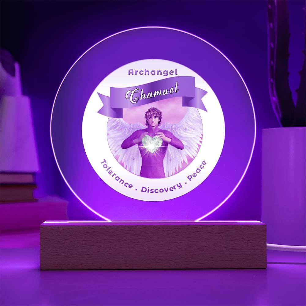 USB Circle Acrylic LED Light -  Archangel Chamuel