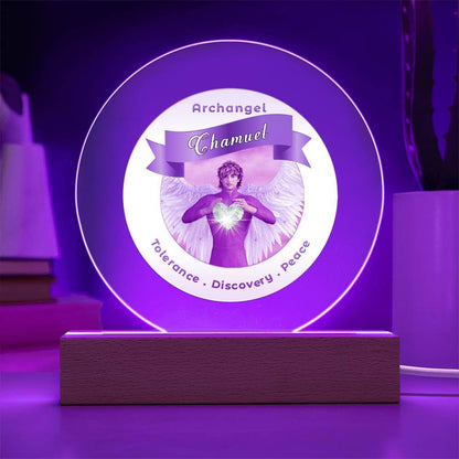 USB Circle Acrylic LED Light -  Archangel Chamuel