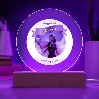 USB Circle Acrylic LED Light  -Guardian Angel - Dreams