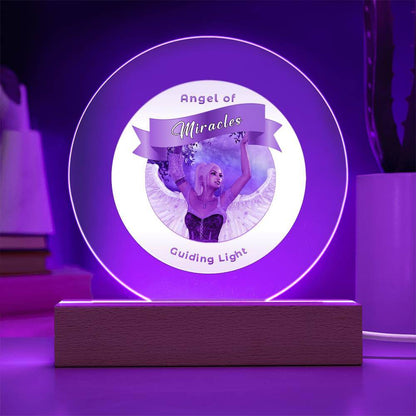 USB Circle Acrylic LED Light  -Guardian Angel - Miracles
