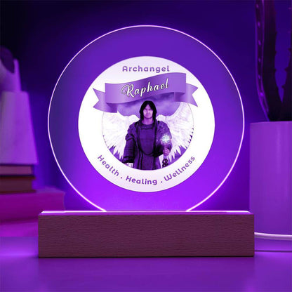 USB Circle Acrylic LED Light  - Archangel Raphael