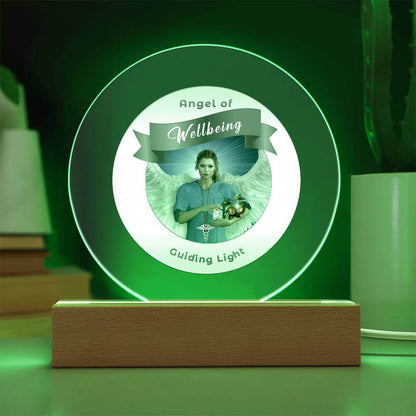 USB Circle Acrylic LED Light - Angel - Wellbeing