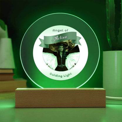USB Circle Acrylic LED Light - Angel - Action