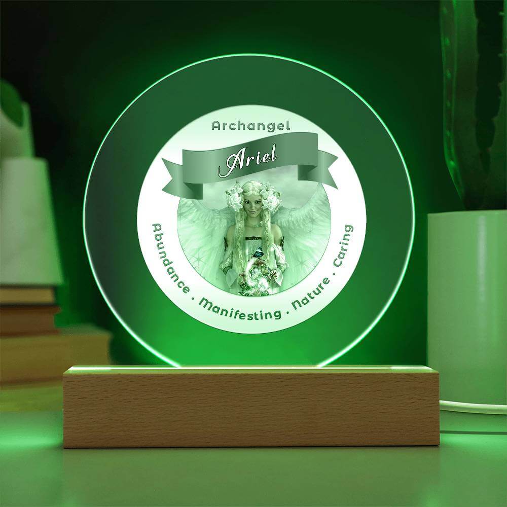 USB Circle Acrylic LED Light  - Archangel Ariel