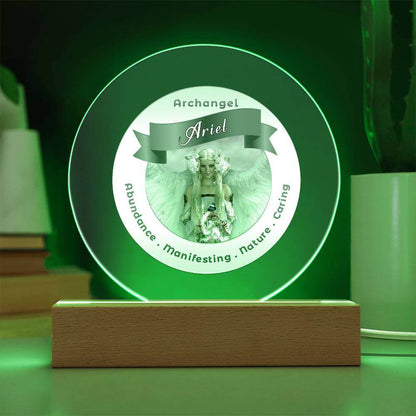 USB Circle Acrylic LED Light  - Archangel Ariel