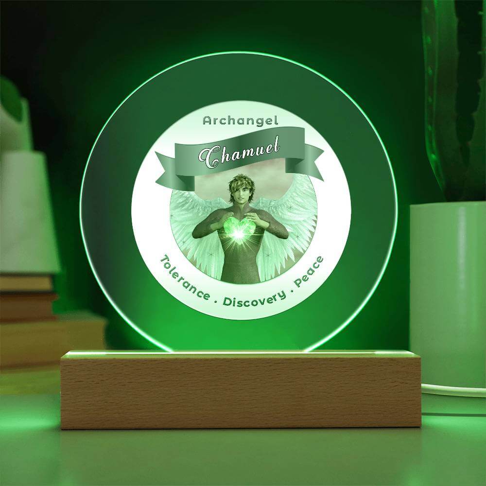 USB Circle Acrylic LED Light -  Archangel Chamuel