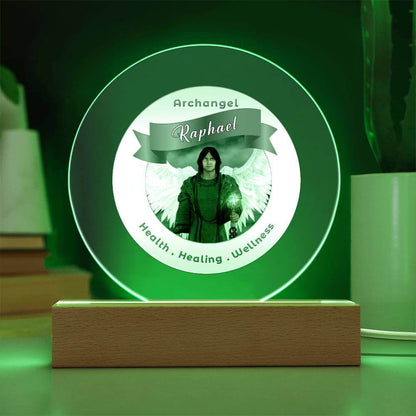 USB Circle Acrylic LED Light  - Archangel Raphael