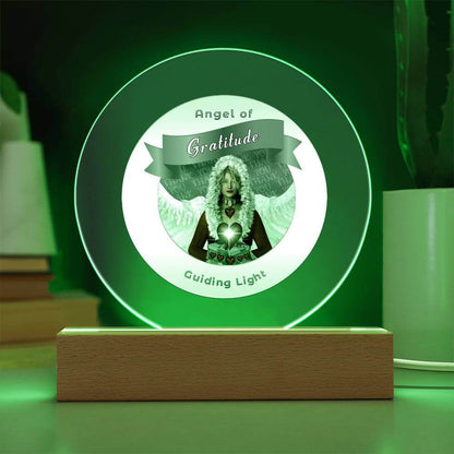 USB Circle Acrylic LED Light  -Guardian Angel -  Gratitude