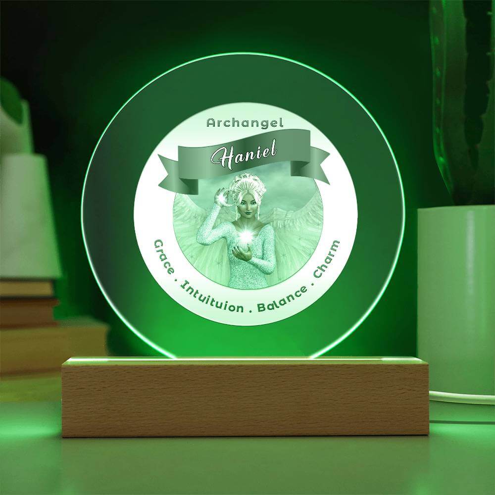 USB Circle Acrylic LED Light -  Archangel Haniel