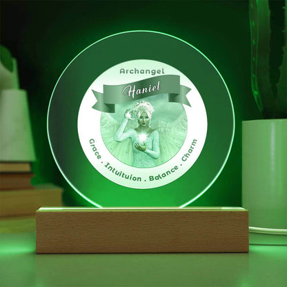 USB Circle Acrylic LED Light -  Archangel Haniel