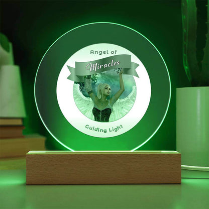 USB Circle Acrylic LED Light  -Guardian Angel - Miracles