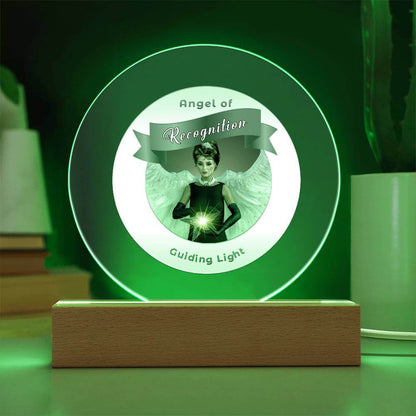 USB Circle Acrylic LED Light  -Guardian Angel - Recognition