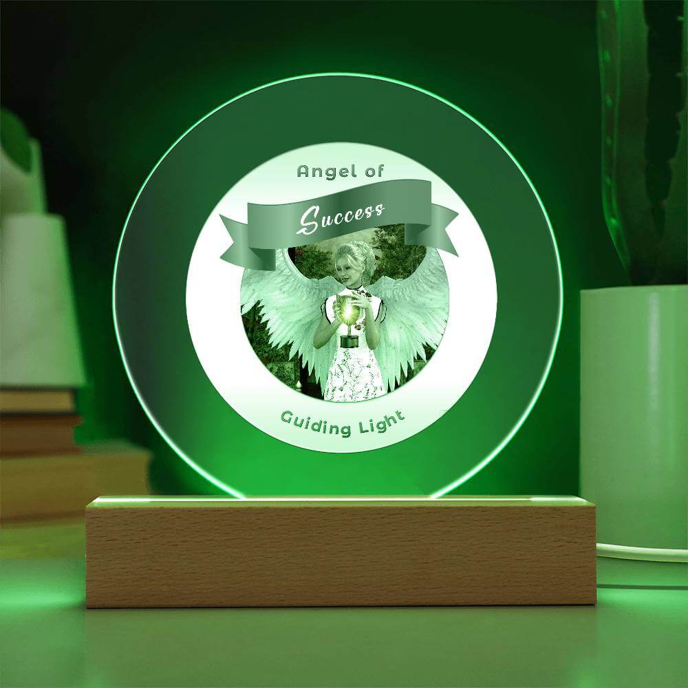 USB Circle Acrylic LED Light  -Guardian Angel - Success