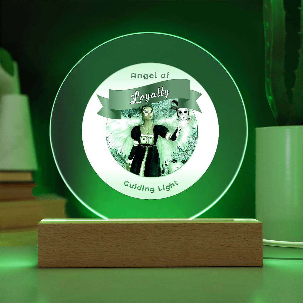 USB Circle Acrylic LED Light  -Guardian Angel - Loyalty
