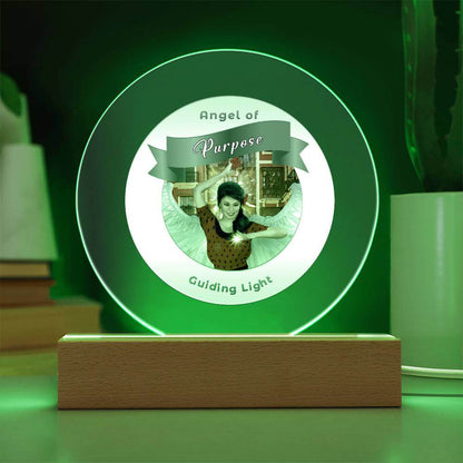USB Circle Acrylic LED Light - Angel -Purpose