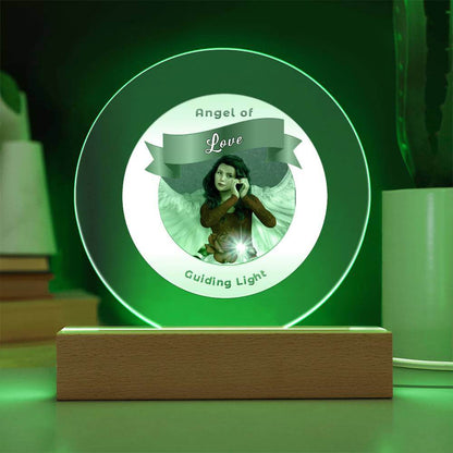 USB Circle Acrylic LED Light  -Guardian Angel - Love