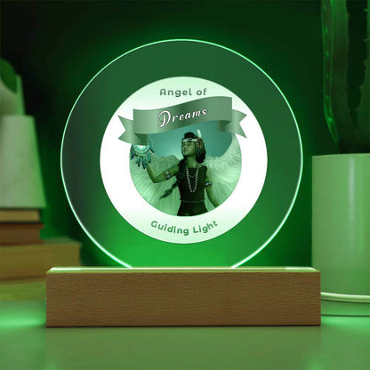 USB Circle Acrylic LED Light  -Guardian Angel - Dreams