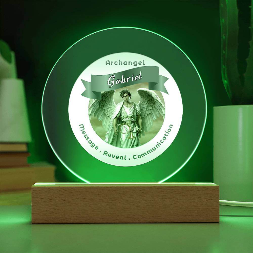 USB Circle Acrylic LED Light  - Archangel Gabriel