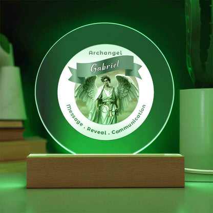 USB Circle Acrylic LED Light  - Archangel Gabriel