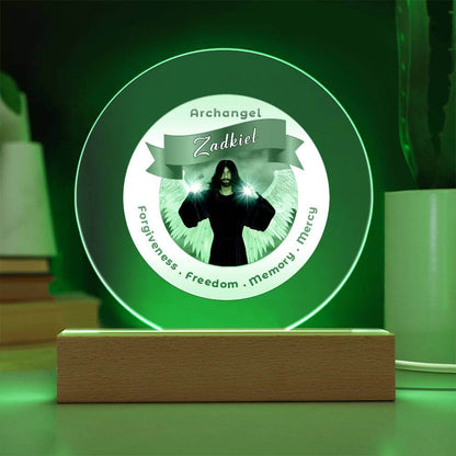 USB Circle Acrylic LED Light  - Archangel Zadkiel