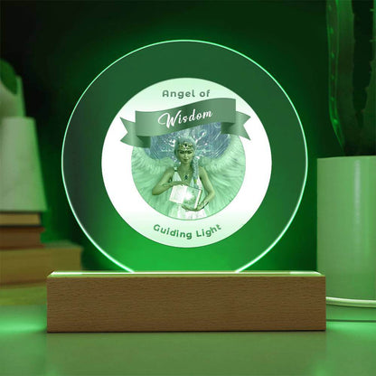 USB Circle Acrylic LED Light - Angel - Wisdom